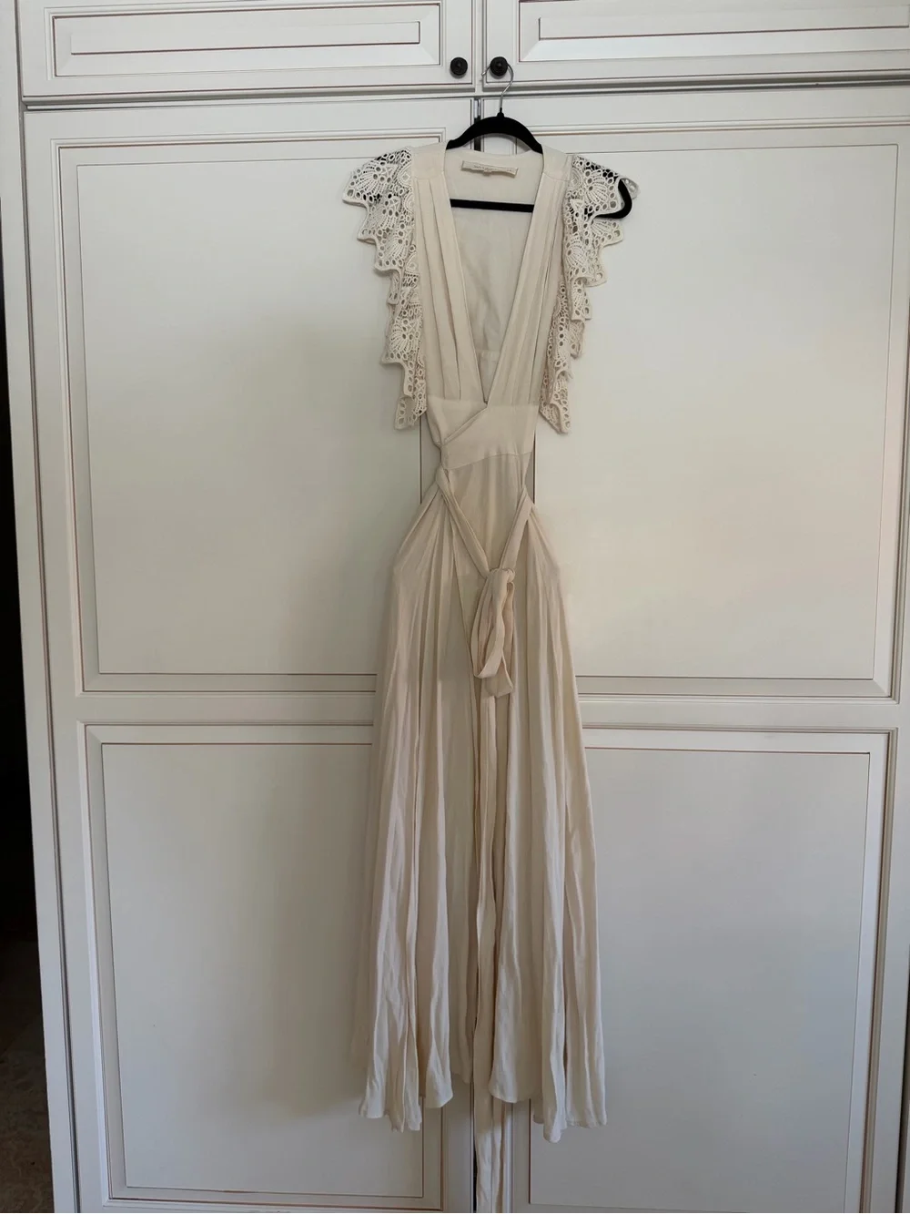 Jen's Pirate Booty White Poppy Wrap Bohemian Lace-Trim Maxi Dress in Cream (125) - Picture 5 of 9